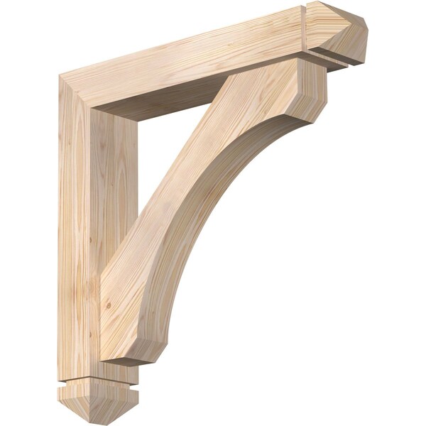 Ekena Millwork Legacy Arts and Crafts Smooth Bracket w/ Offset Brace, Douglas Fir, 5 1/2"W x 28"D x 28"H BKT0604X28X28LEC03SDF - main